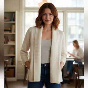 Benedetta B Italian Merino Wool Cashmere Open Sweater Size XS